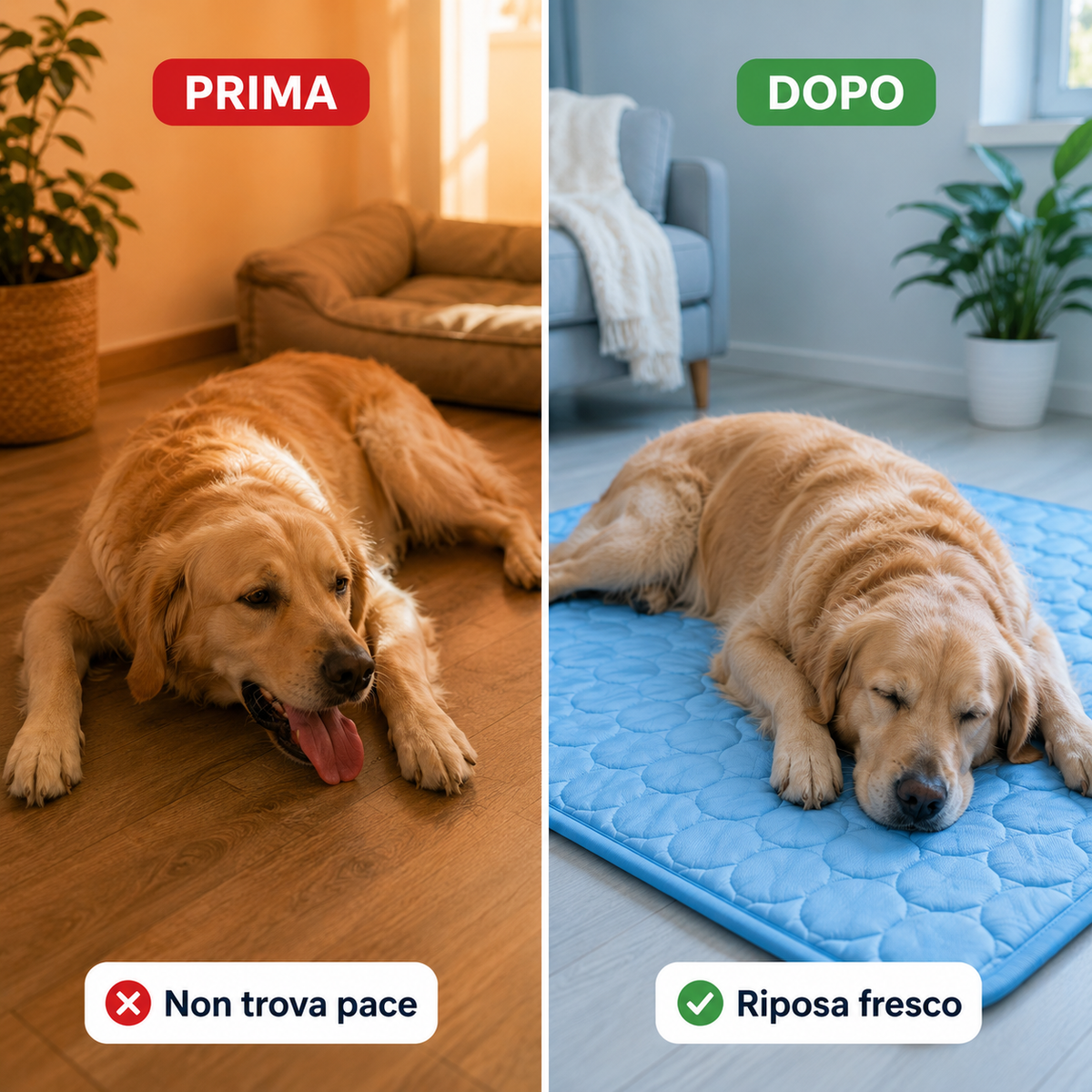 Tappetino Rinfrescante Nùvola per Cani — Fibra Ice Silk a 3 Strati